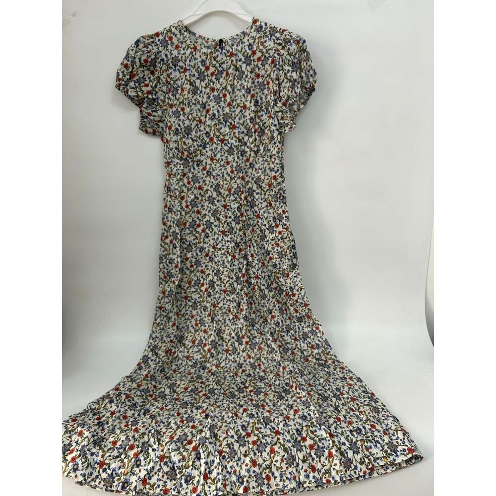 DOEN Rhodia Floral Midi Dress Crème Prairie De Montagne